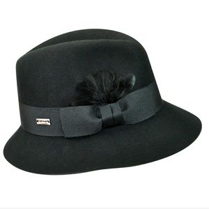 Betmar Women's Black Wool Fedora Hat